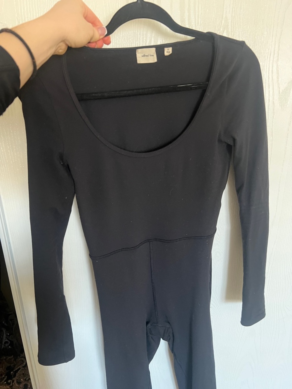 Wilfred Black Long-Sleeve Scoop-Neck Bodysuit Dress